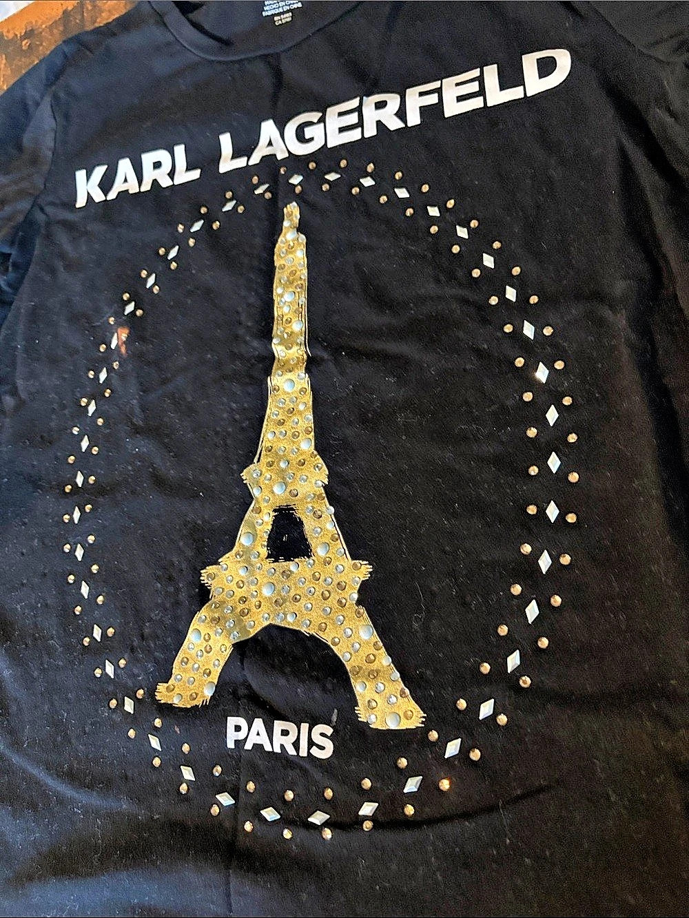 Karl Lagerfeld Eiffel Tower Graphic Tee Size XS (2) - Picture 2 of 6